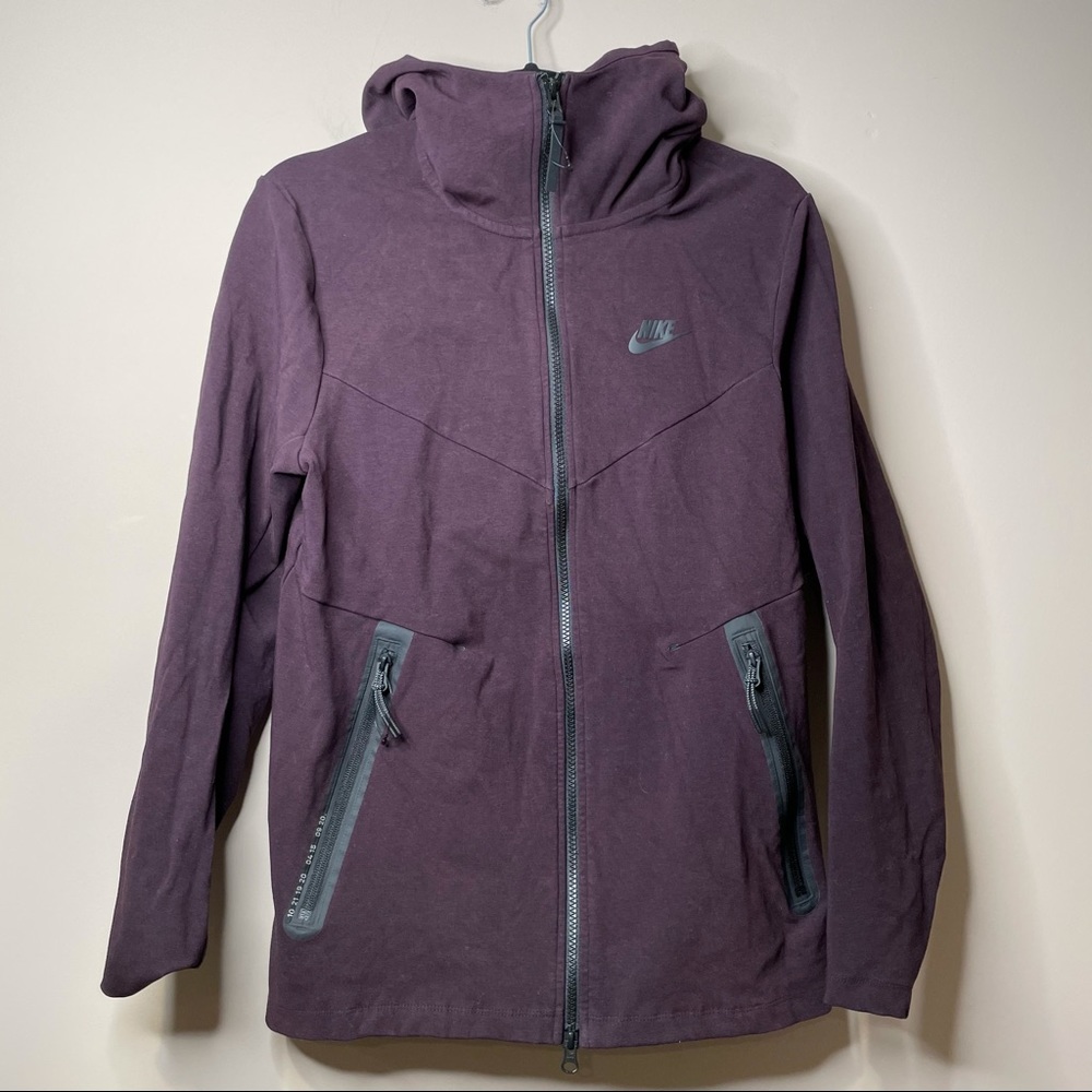Nike Sportswear Tech Full-Zip Burgundy Hoodie